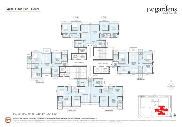 Floor Plan of TW Gardens in Kandivali East by The Wadhwa Group