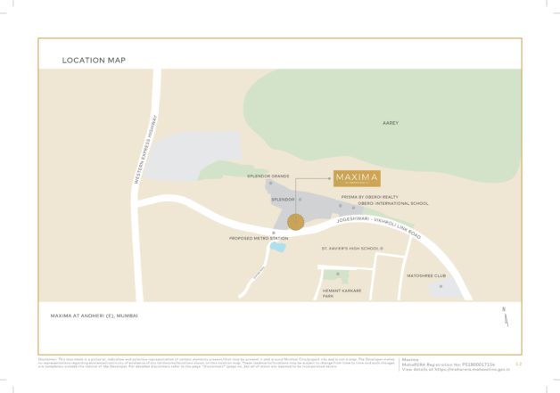 Location Map of Maxima by Oberoi Realty