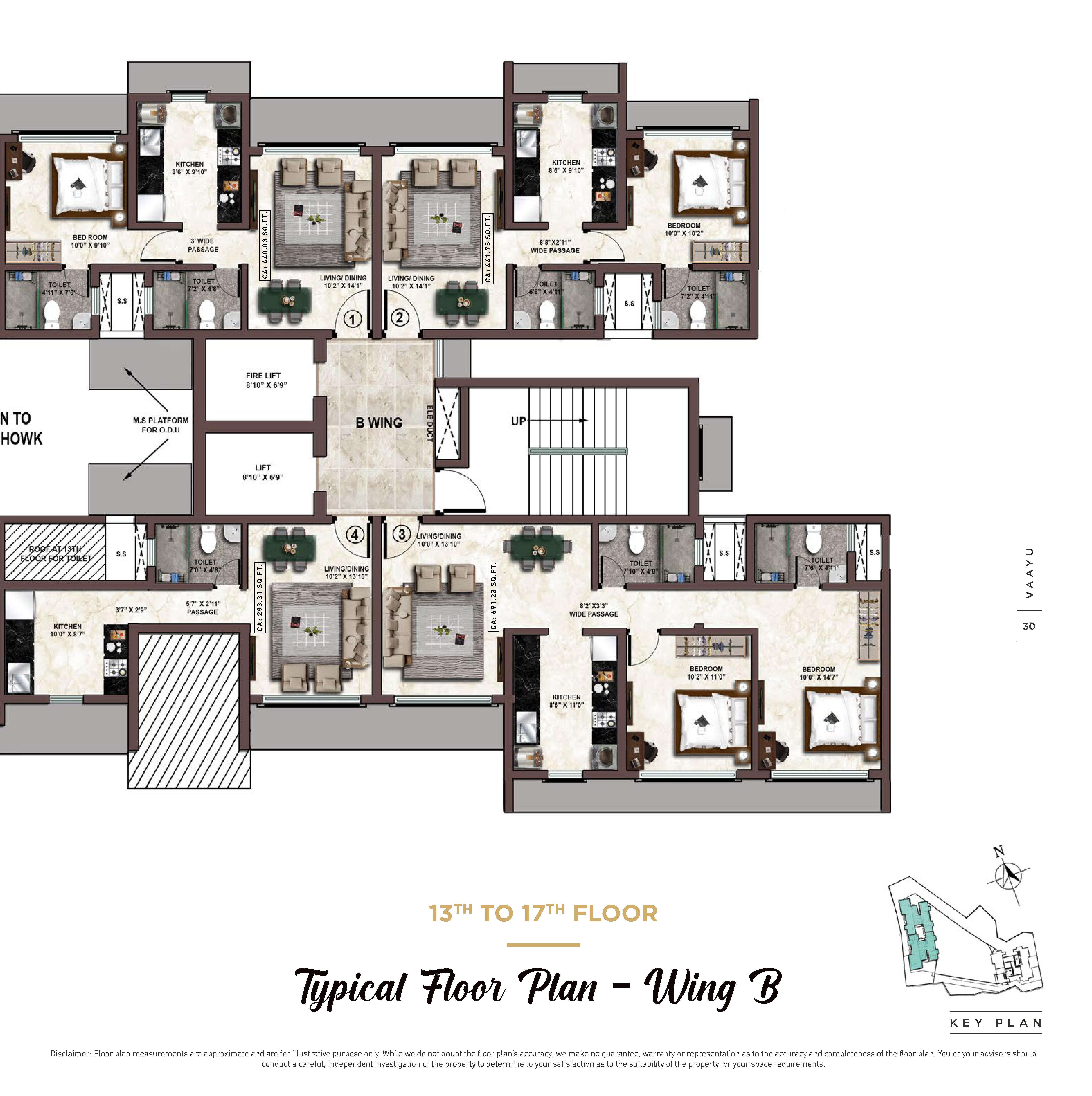 Kolte Patil Vaayu Wing B Typical Floor Plan