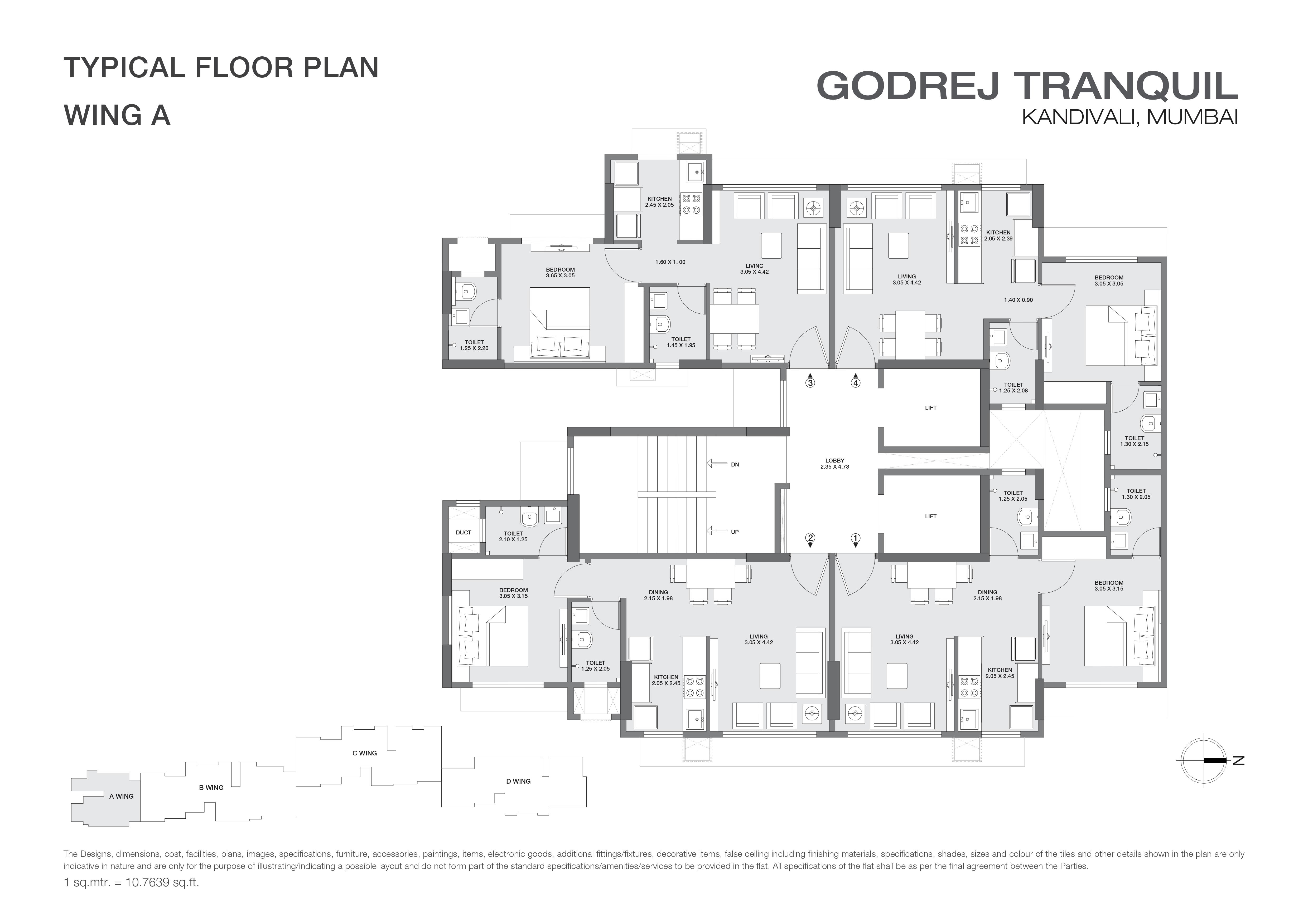 WingA Floor Plan of Godrej Tranquil