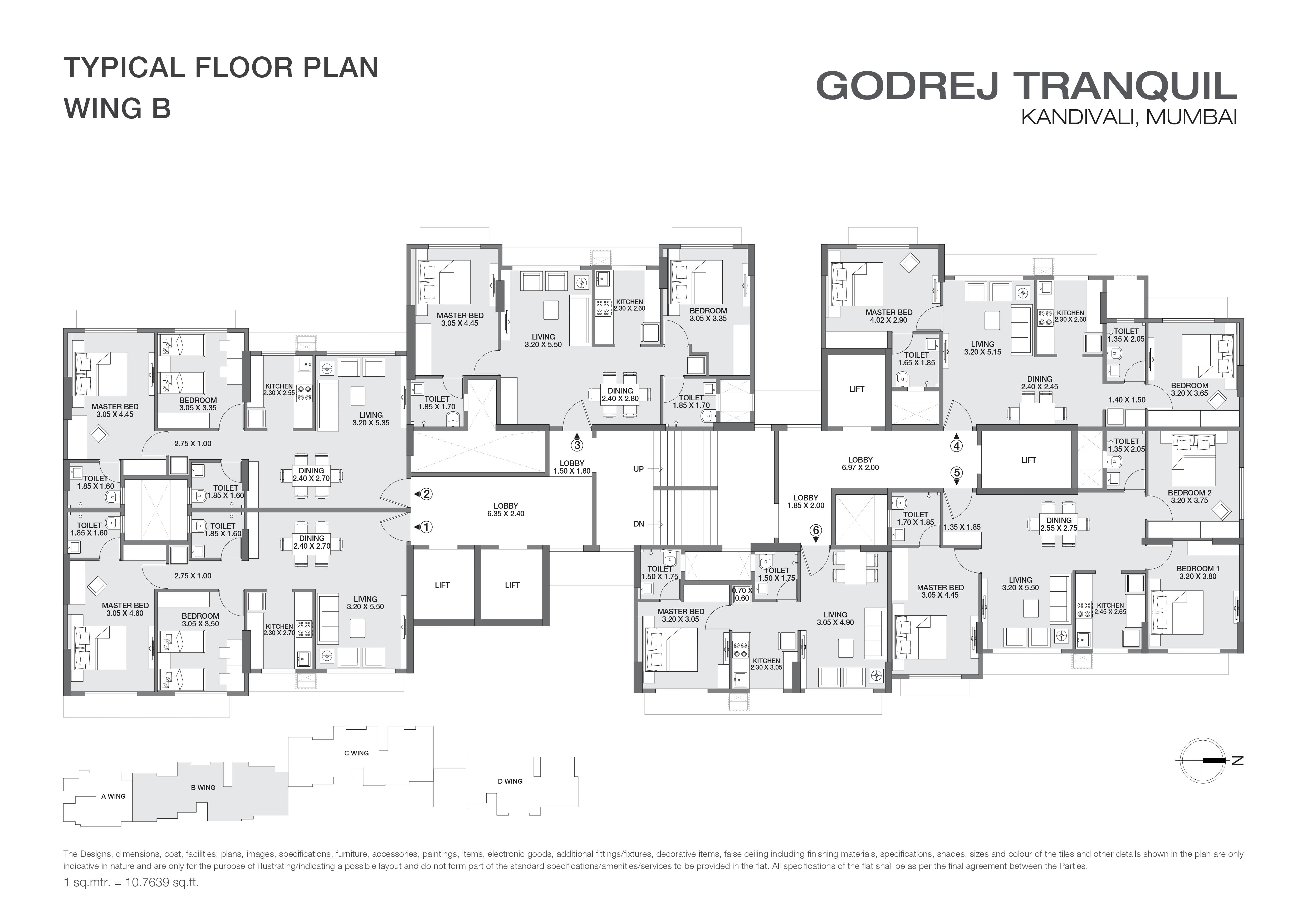 Wing B Floor Plan of Godrej Tranquil